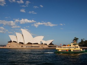 Sydney Opera House with Ferry, Sydney Harbour